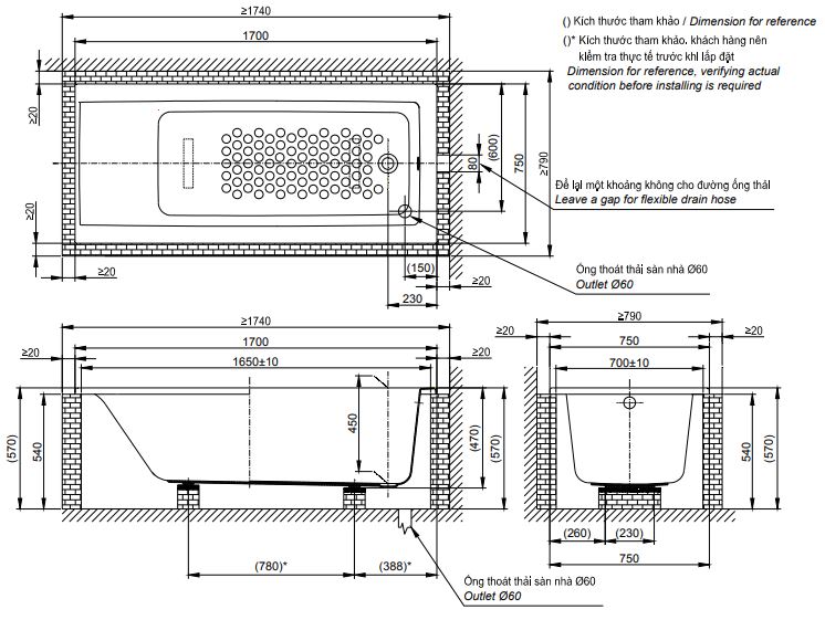 Bản vẽ kỹ thuật bồn tắm PAY1780D DB501R-2B TOTO