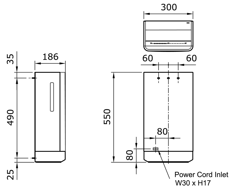 Bản vẽ máy sấy khô tay TOTO TYC423