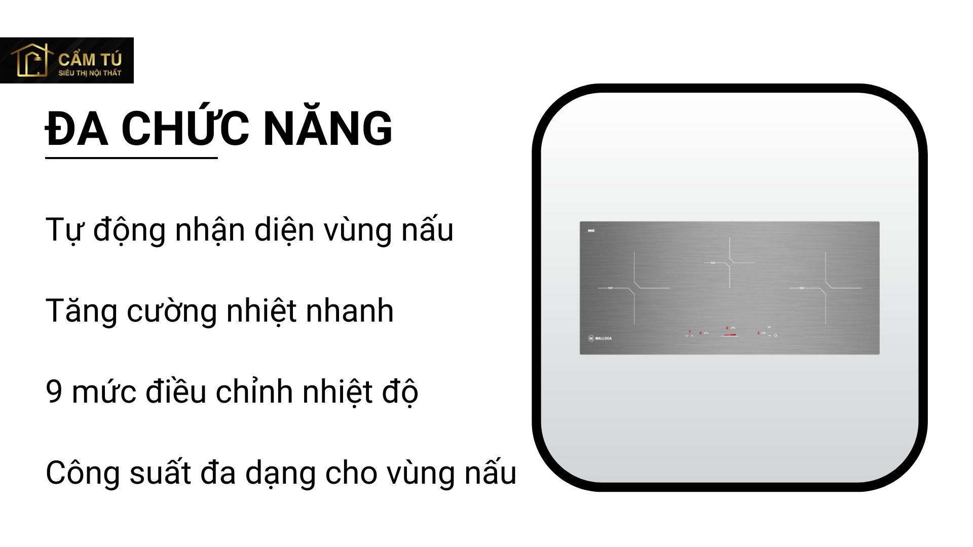 Bếp Điện Từ Malloca MH-03IS Mặt Kính 3 Bếp Tiết Kiệm Điện