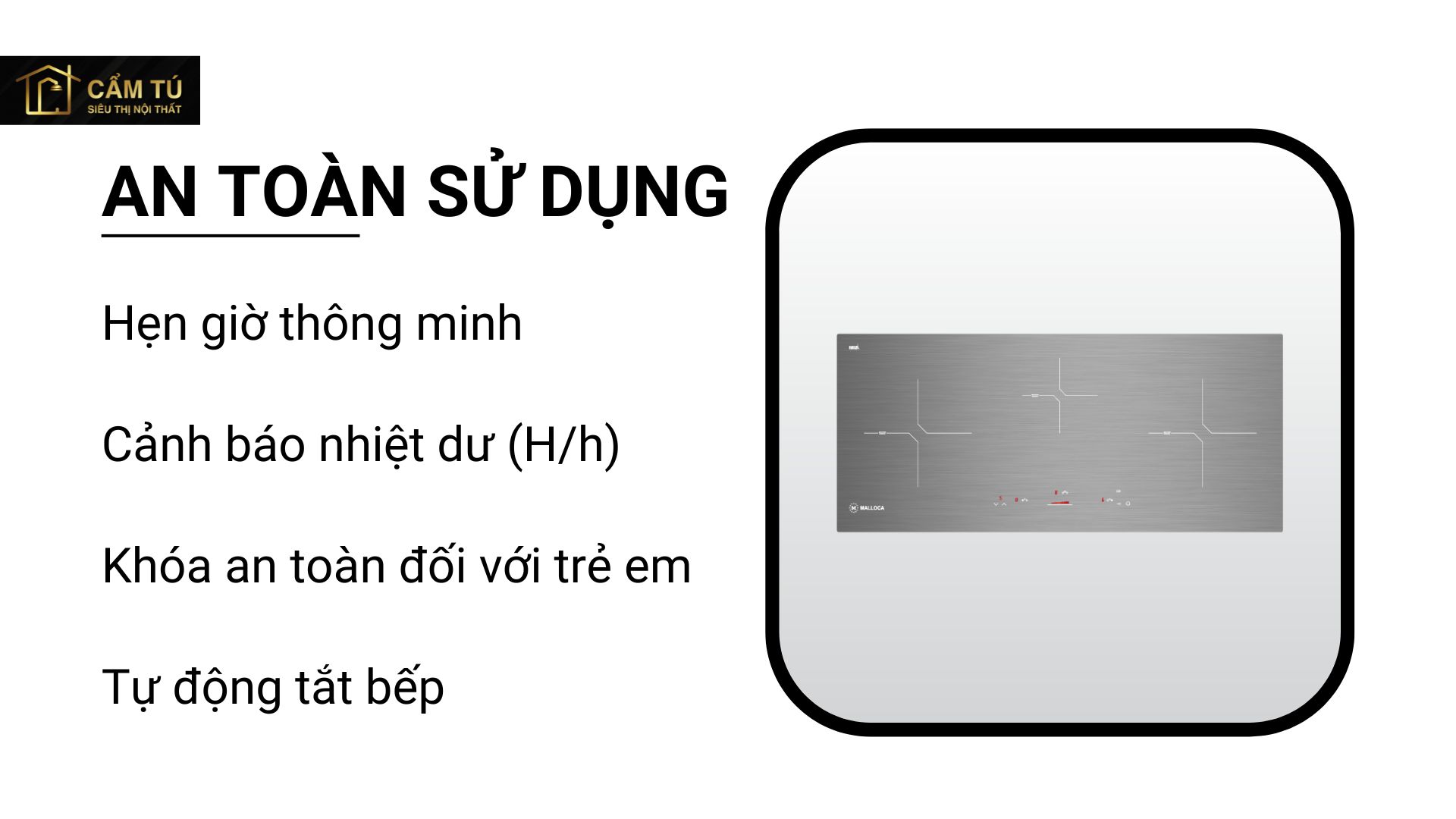 Bếp Điện Từ Malloca MH-03IS Mặt Kính 3 Bếp Tiết Kiệm Điện