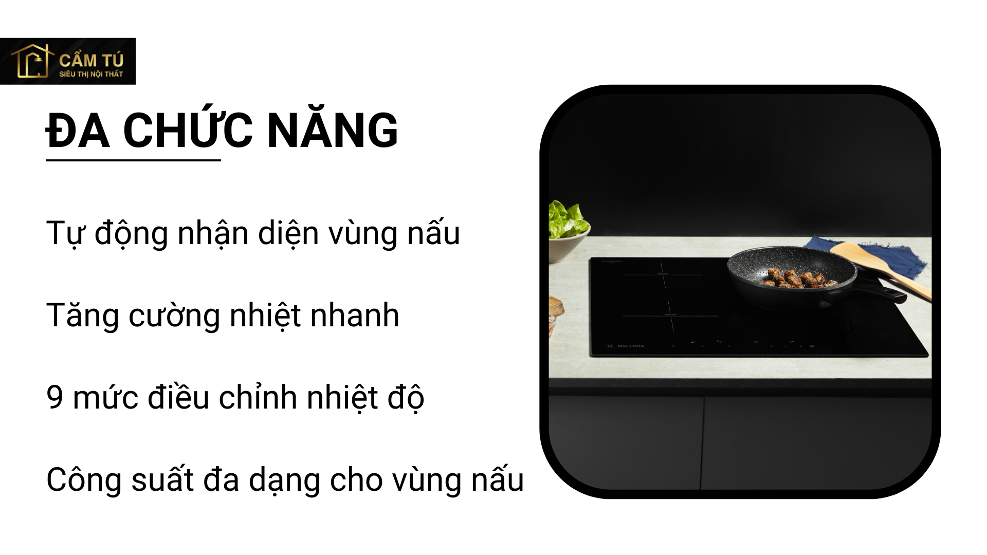 Bếp Điện Từ Malloca MH-5903 3 Vùng Tiết Kiệm Điện