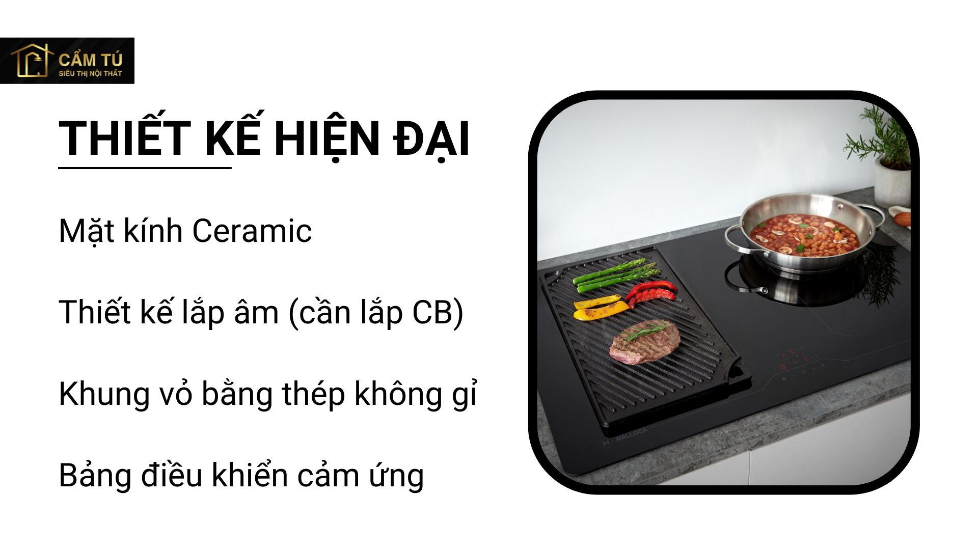 Bếp Điện Từ Malloca MI-784 ITG Mặt Kính Tiết Kiệm Điện