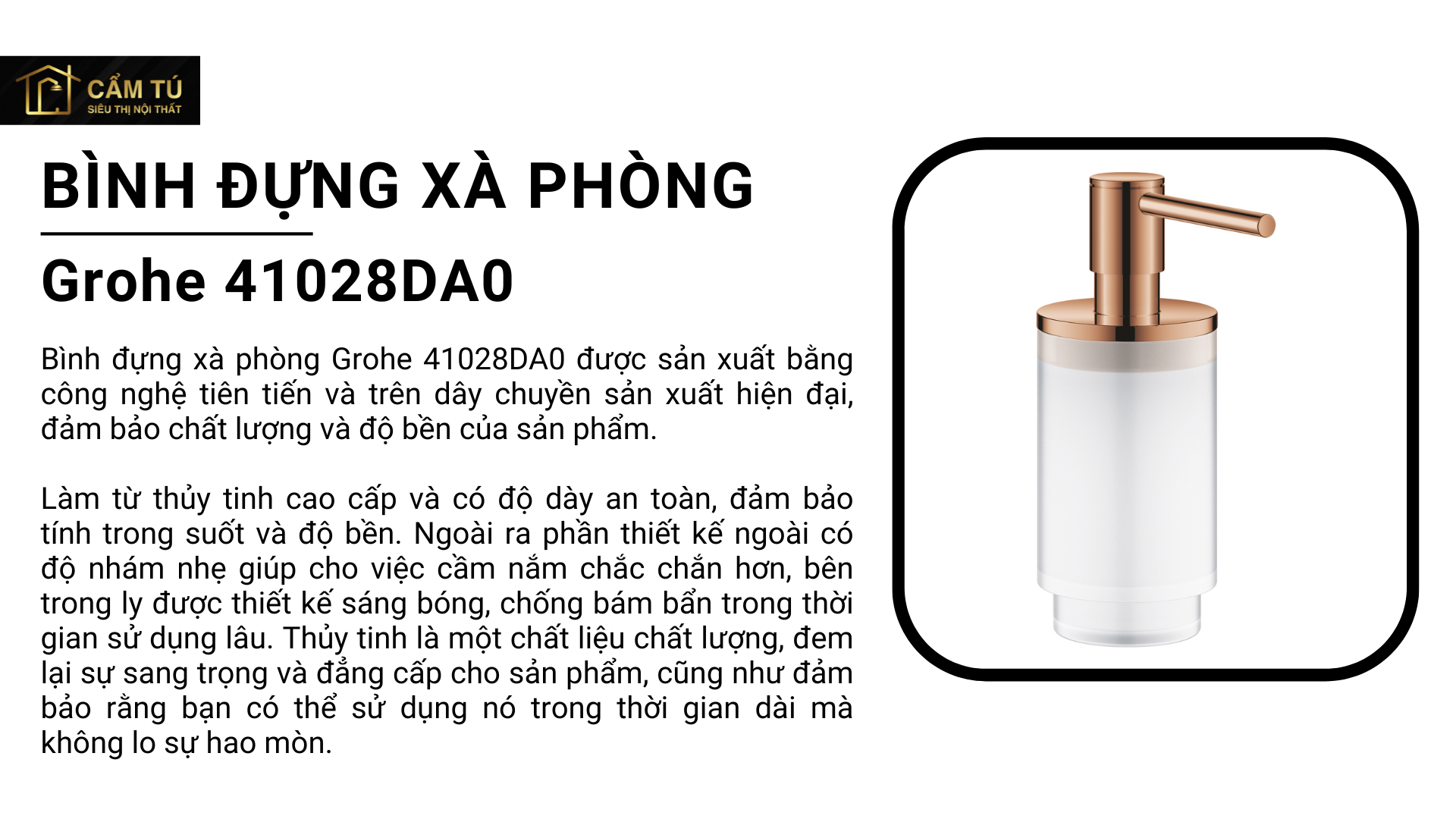 Bình đựng xà phòng Grohe 41028DA0