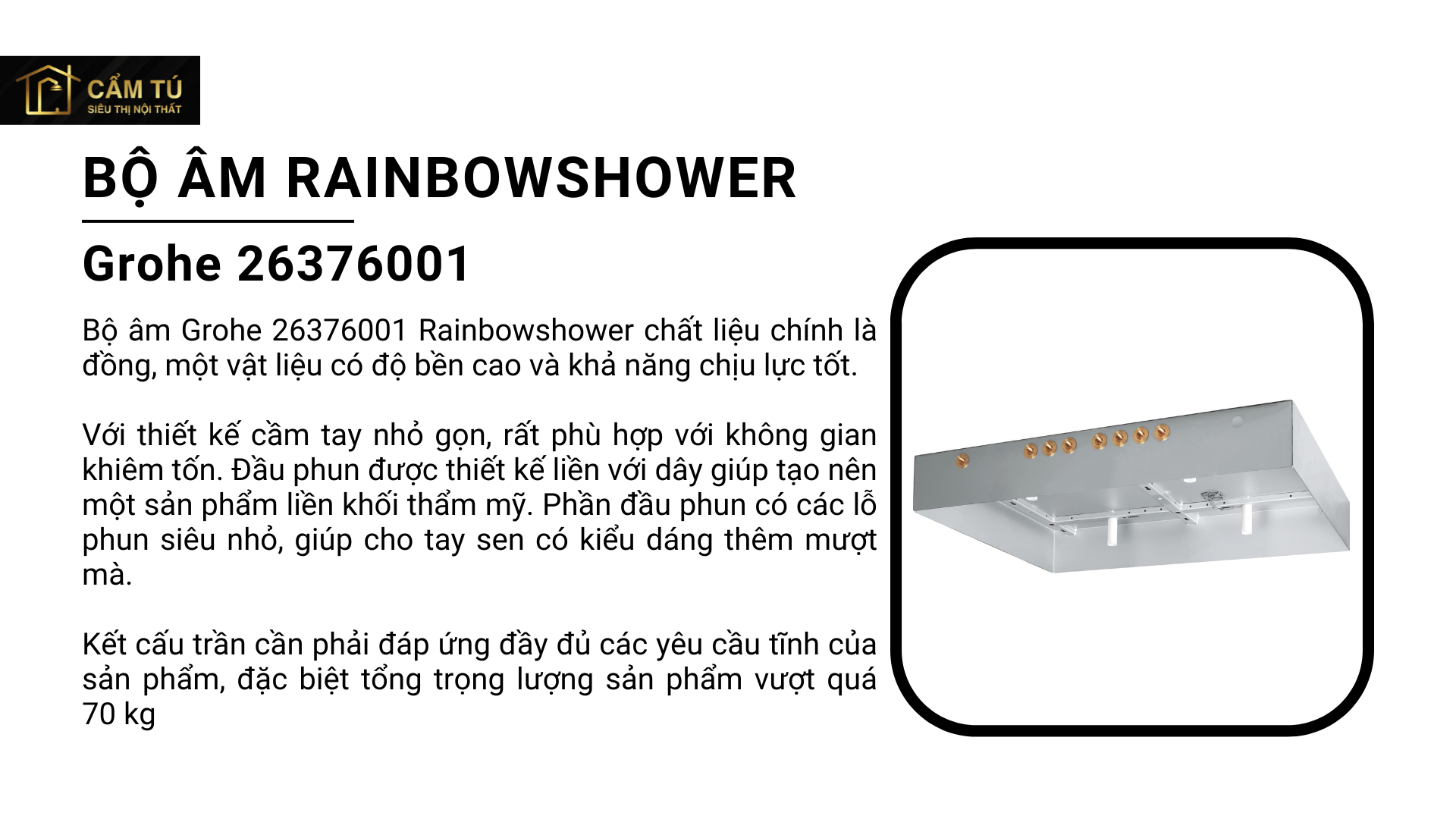 Bộ âm Rainbowshower Grohe 26376001