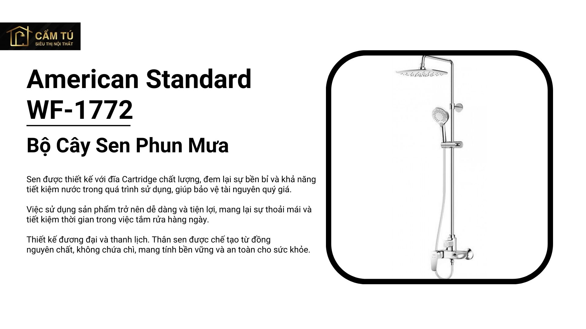 Bộ Cây Sen Phun Mưa American Standard WF-1772 Signature