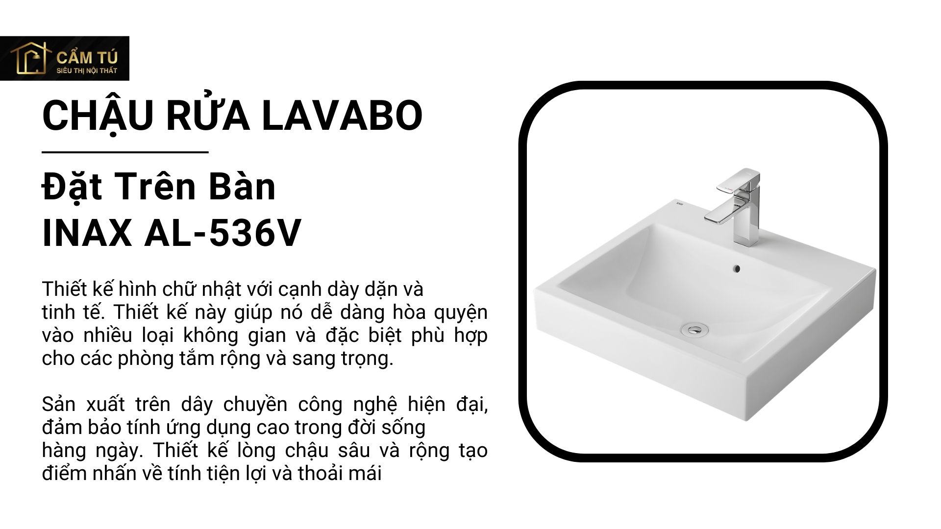 Chậu Rửa Lavabo Đặt Trên Bàn INAX AL-536V