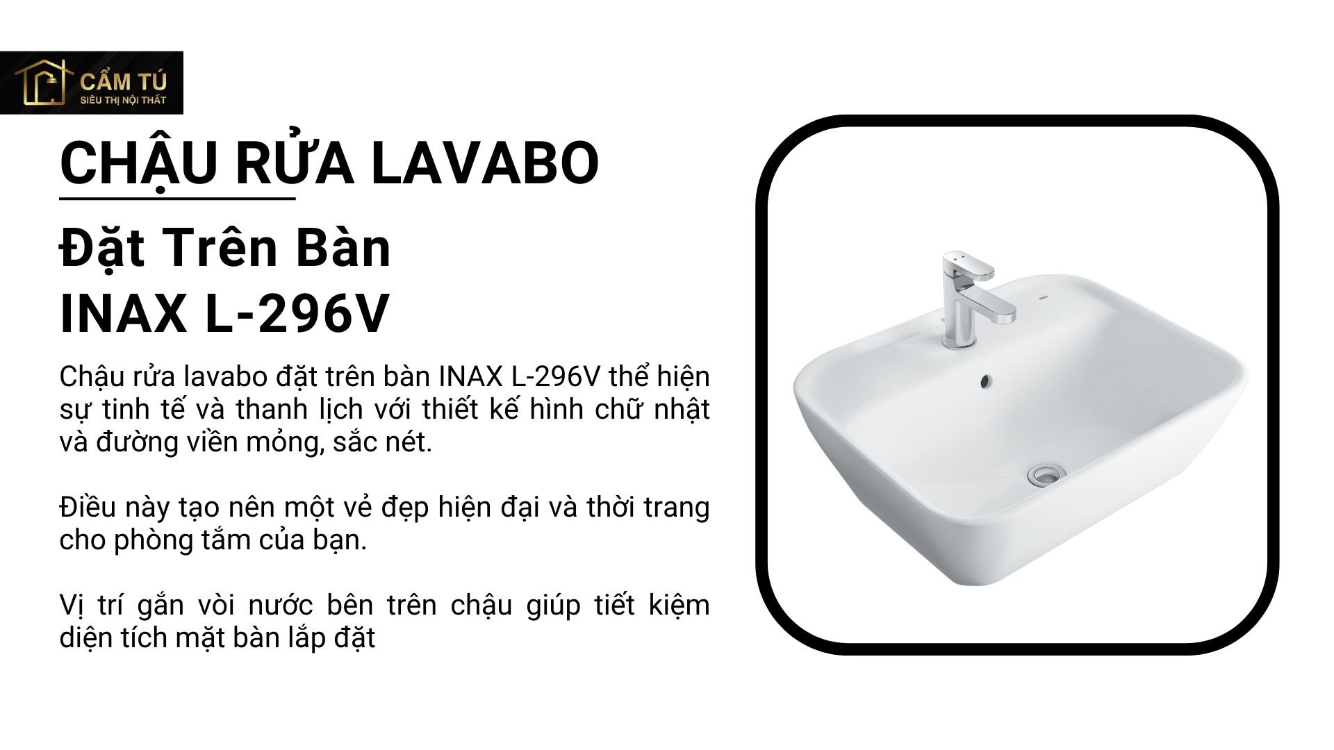 Chậu Rửa Lavabo Đặt Trên Bàn INAX L-296V