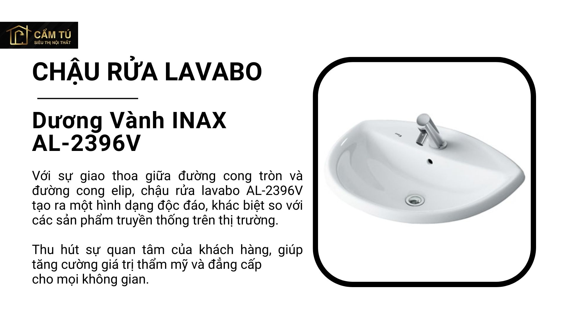 Chậu Rửa Lavabo Dương Vành INAX AL-2396V