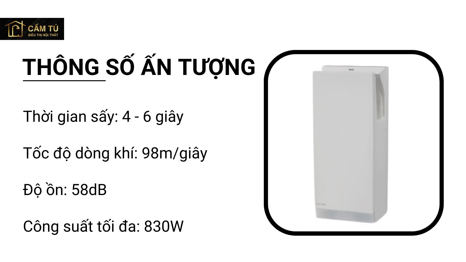 Máy Sấy Tay Inax JT-2162 Phòng Vệ Sinh