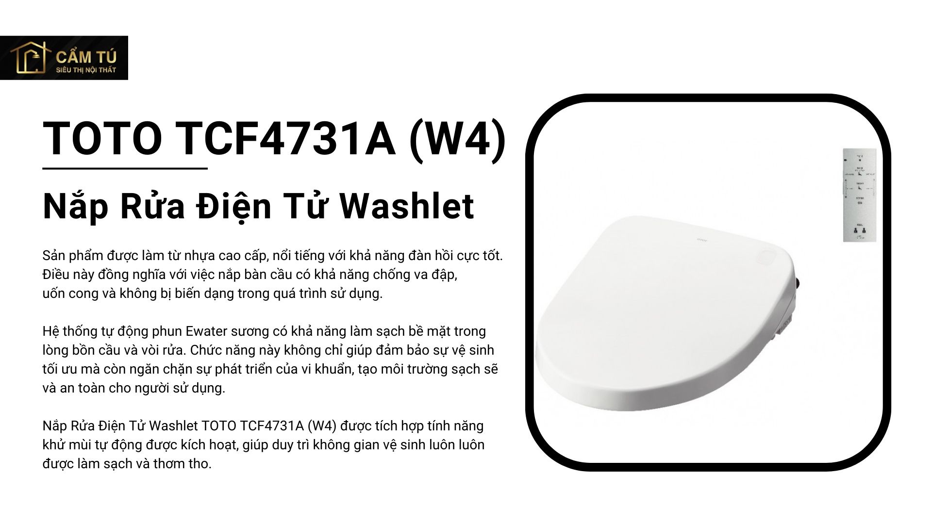 Nắp Rửa Điện Tử Washlet TOTO TCF4731A (W4)