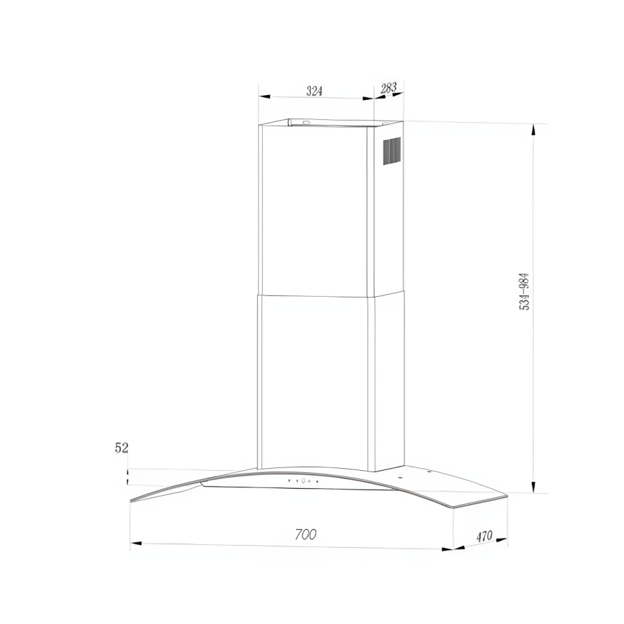 MÁY HÚT MÙI KÍNH CONG KAFF KF-GB107PB