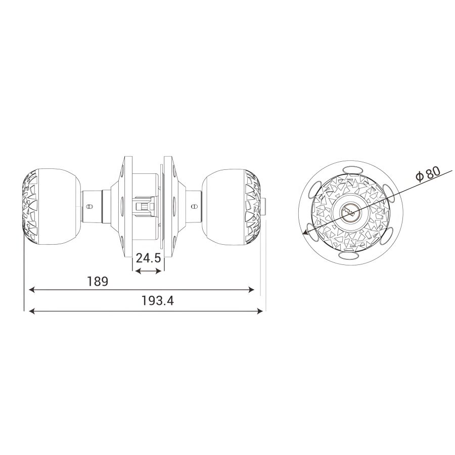 Bản vẽ Khóa tay nắm tròn Huy Hoàng HC 17