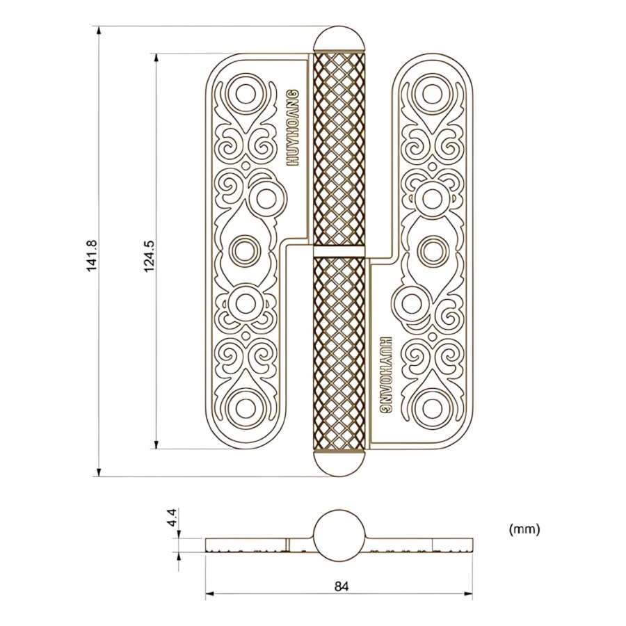 Bản lề cốp HeleH HC-2804 - Bản lề đồng thau