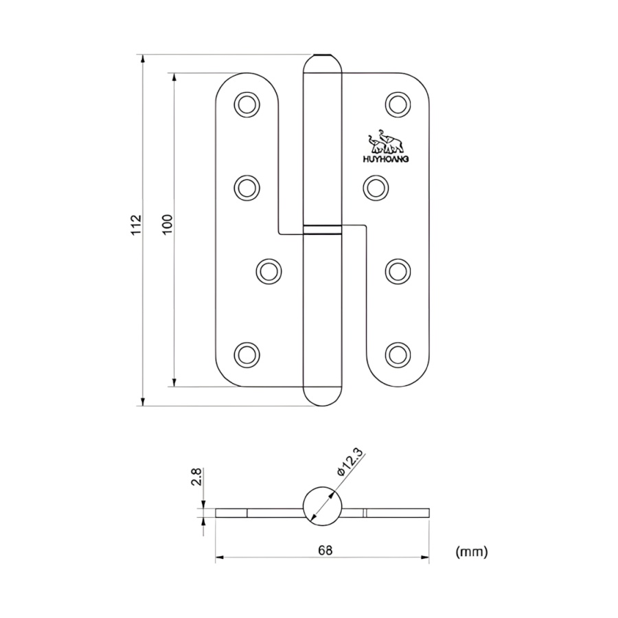 Bản vễ Bản lề cối tôn Huy Hoàng 02 Zi Vàng