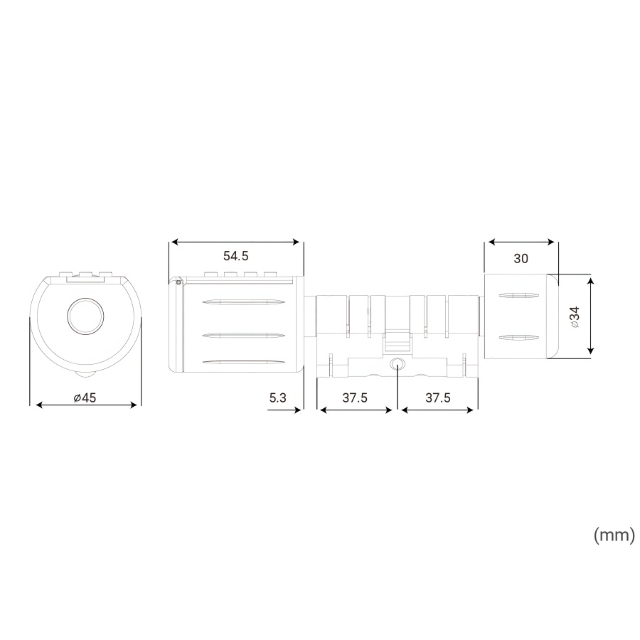 Bản vẽ Khóa điện tử HeleH 8575 xoay
