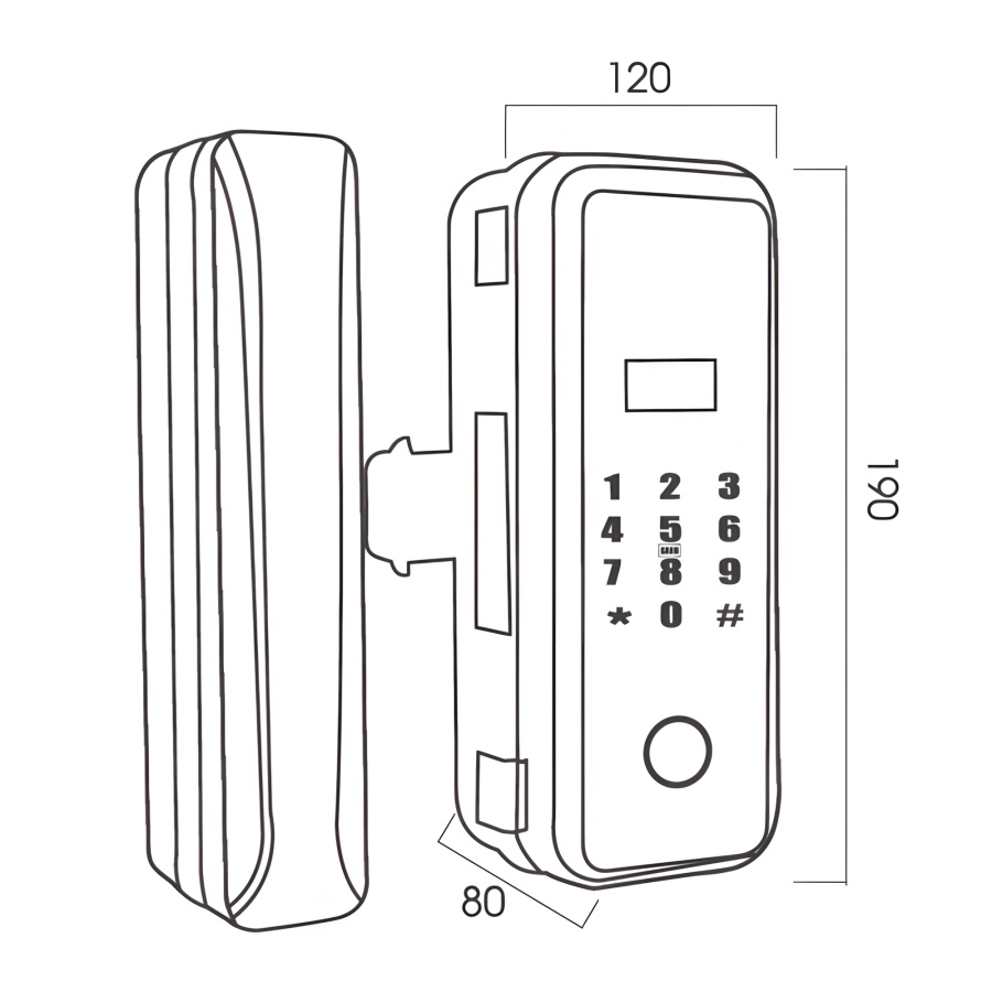 Bản vẽ Khóa cửa kính Kassler KL-589 App Remote