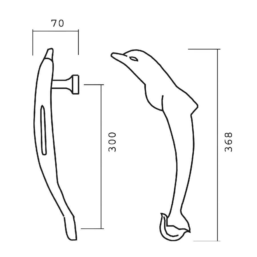 Bản vẽ Khóa Tay nắm cửa HeleH DOLPHIN PVD Gold