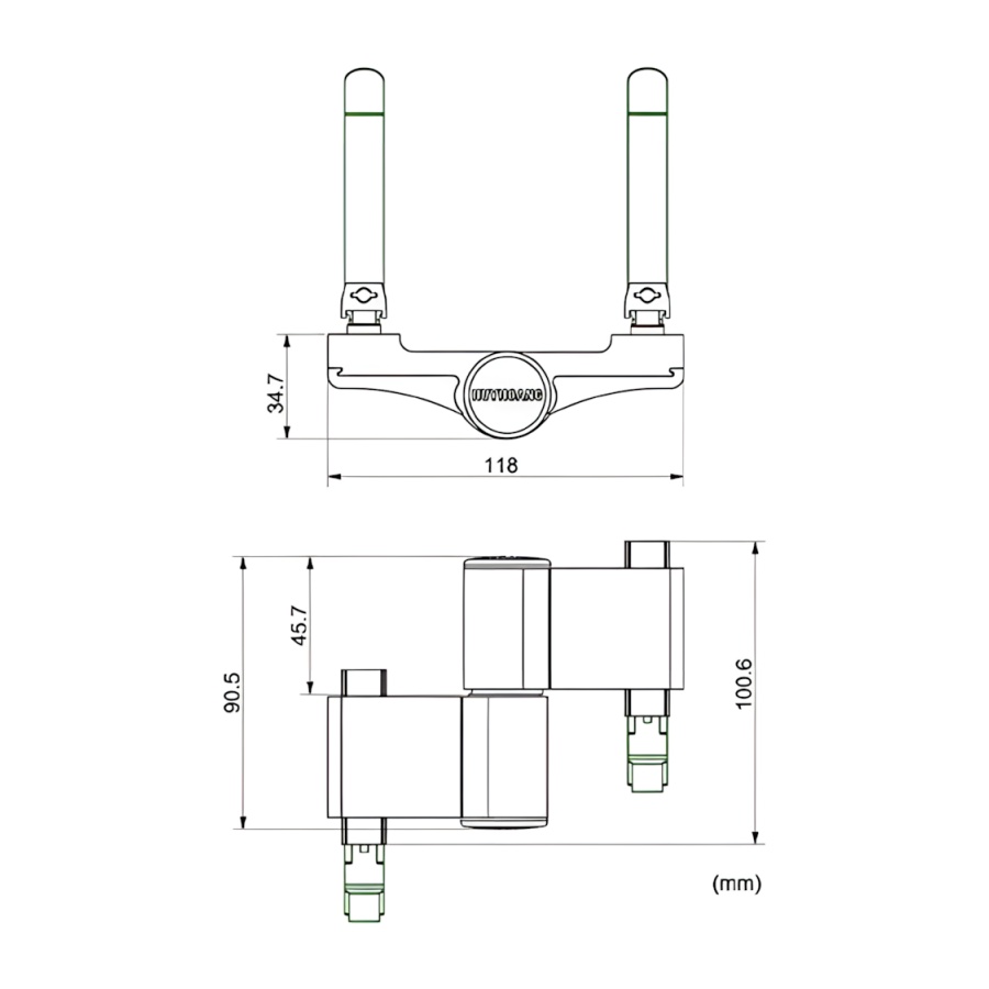 Bản vẽ Bản lề Huy Hoàng 3D 4 cánh Sơn trắng
