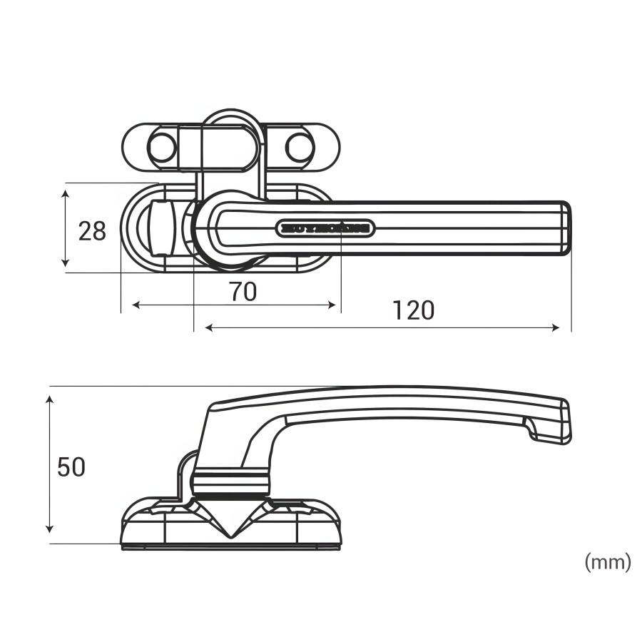 Bản vẽ Khóa tay nắm cửa sổ Huy Hoàng AP02 hệ Xingfa Sơn đen