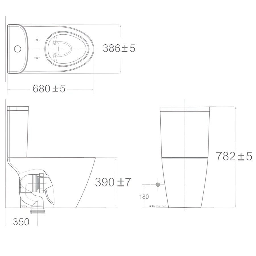 Bản vẽ kích thước bệt American Standard 2407-WT