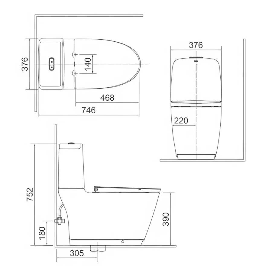 Bồn Cầu Nắp Điện Tử INAX AC-832/CW-H18VN