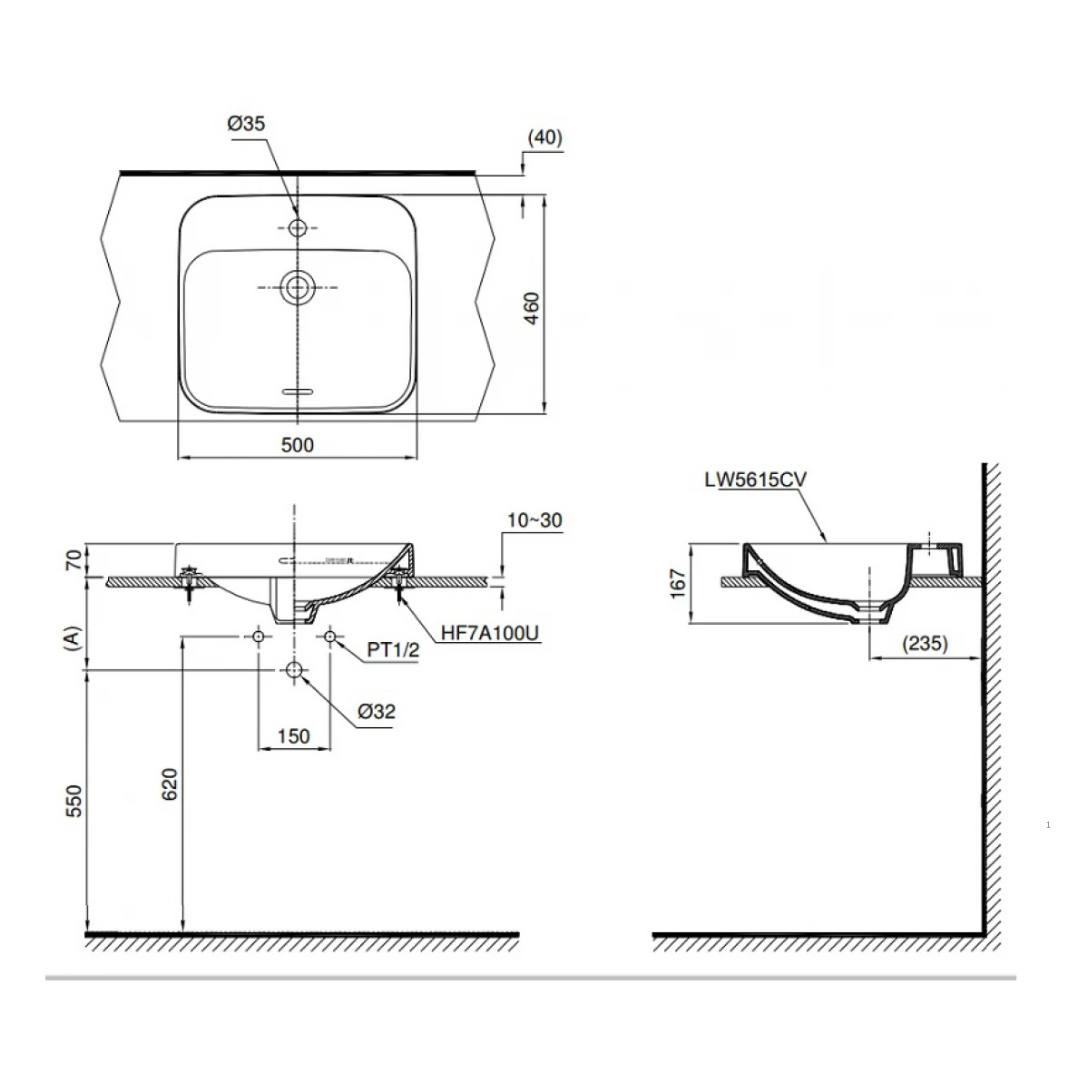 Chậu Rửa Lavabo TOTO LT5615C Đặt Bàn
