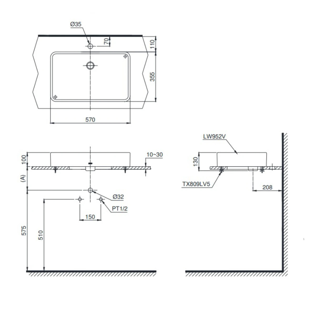 Chậu Rửa Lavabo TOTO LT952 Đặt Bàn
