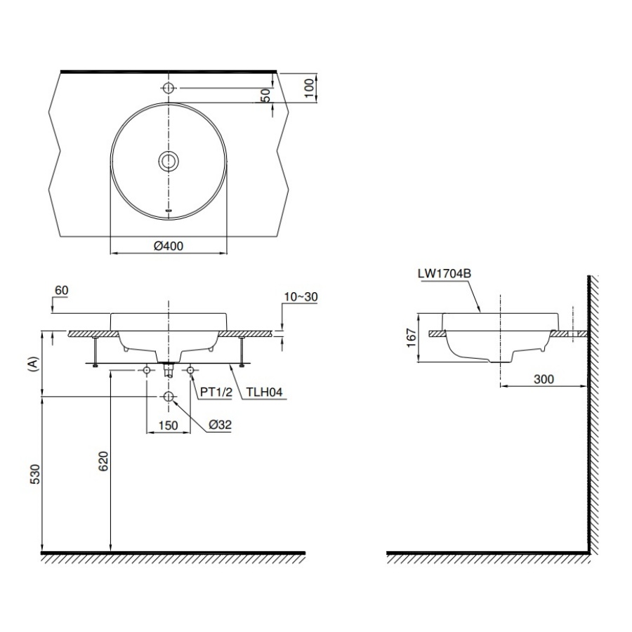 Chậu Rửa Mặt Lavabo TOTO L1704#XW Đặt Bàn