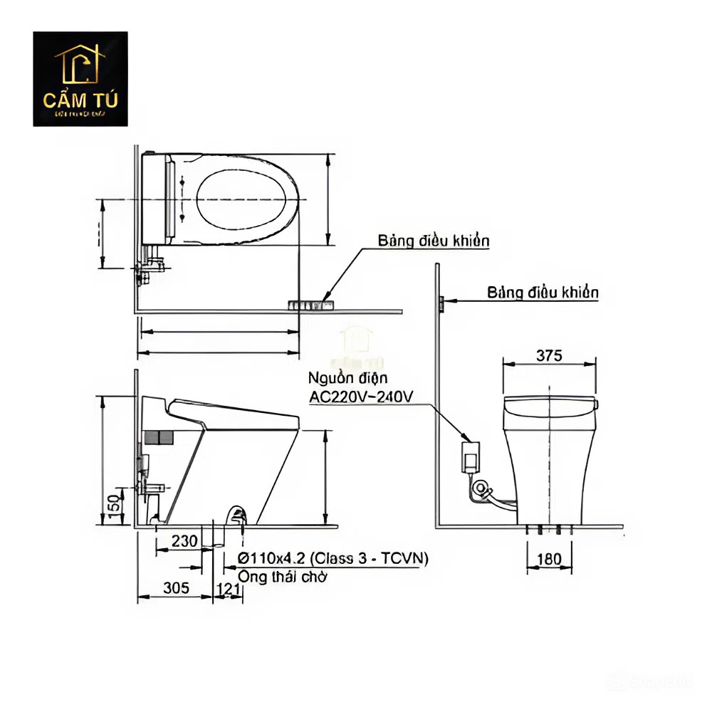 Bồn Cầu Thông Minh INAX AC-G216VN/BW1 (ACG216VN) Satis Trắng