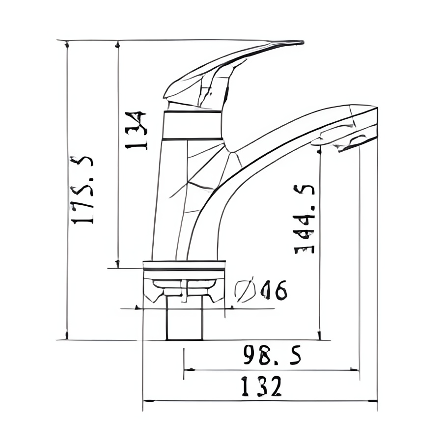 Bản vẽ Vòi Lavabo American Standard Gala WF-4611 (WF4611) Nước Lạnh
