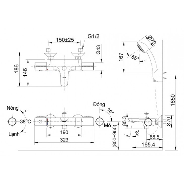 òi Sen Tắm Inax BFV-3413T-3C Nhiệt Độ Cao CấpV