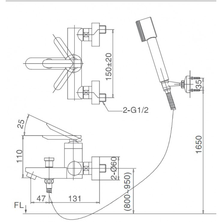 Vòi Sen Tắm Inax BFV-4000S-5C Nóng Lạnh