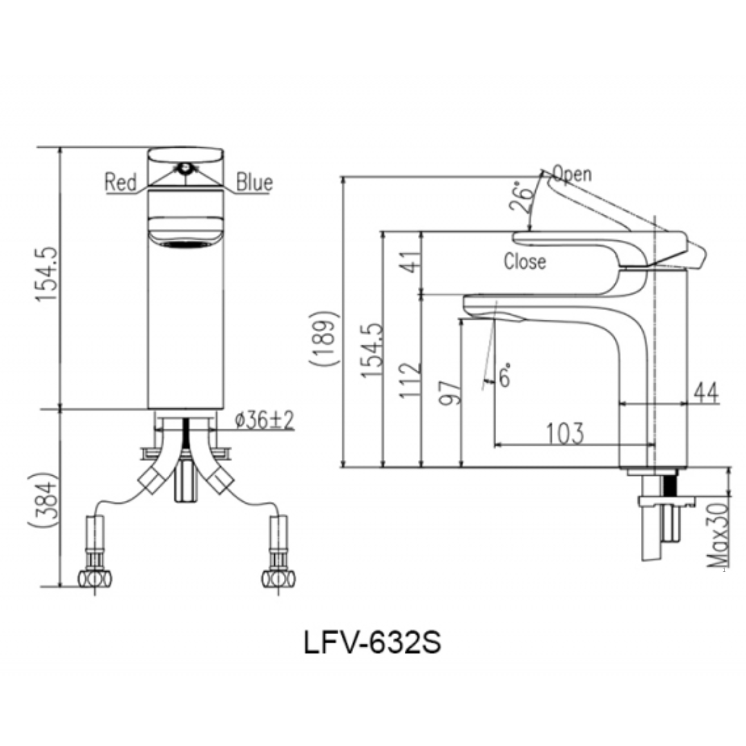 Vòi Chậu Lavabo Inax LFV-632S (LFV632S) Nóng Lạnh