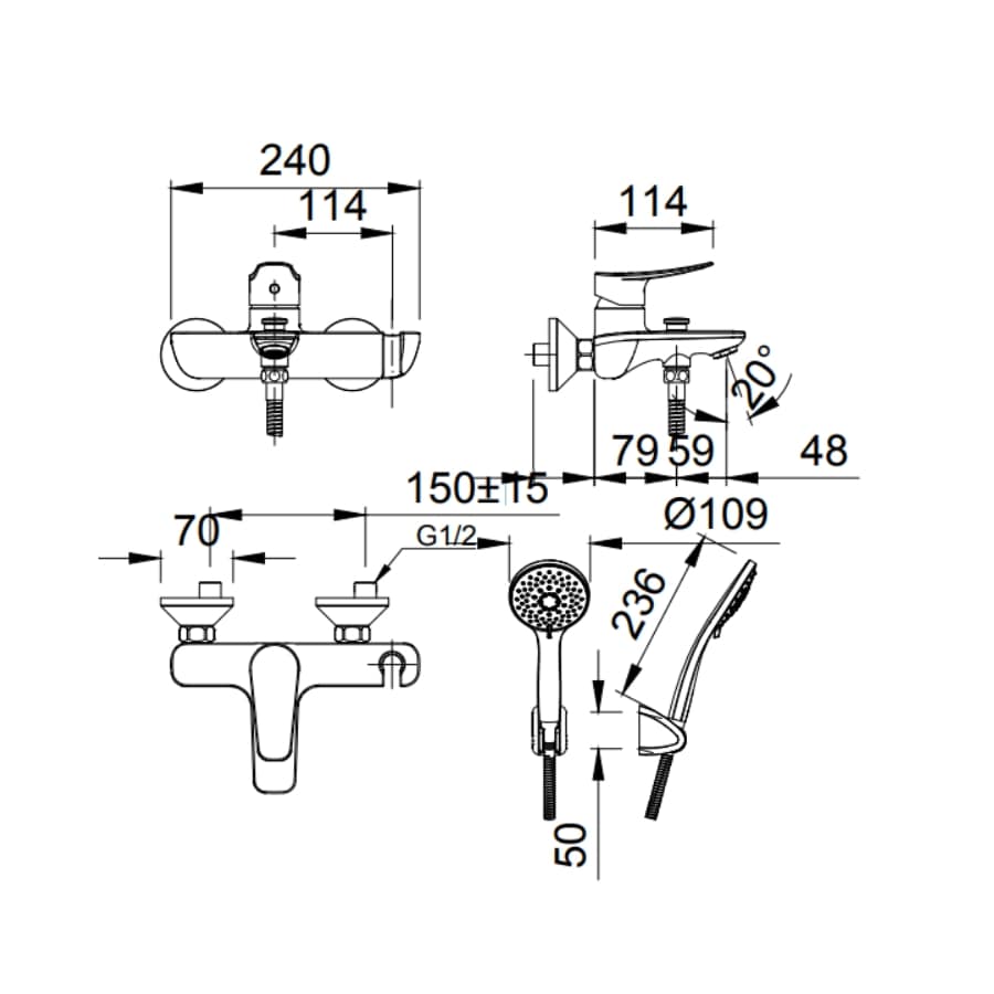 Vòi Hoa Sen Inax BFV-503S (BFV503S) Nóng Lạnh Cao Cấp
