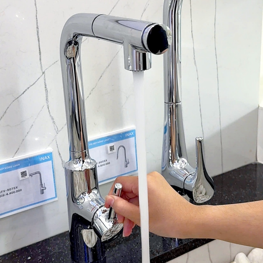 Vòi Rửa Chén Dây Rút Inax SFV-907SX Nóng Lạnh