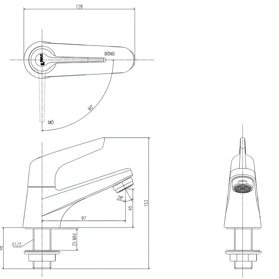 Hình Vòi Lavabo Lạnh Inax LFV-17