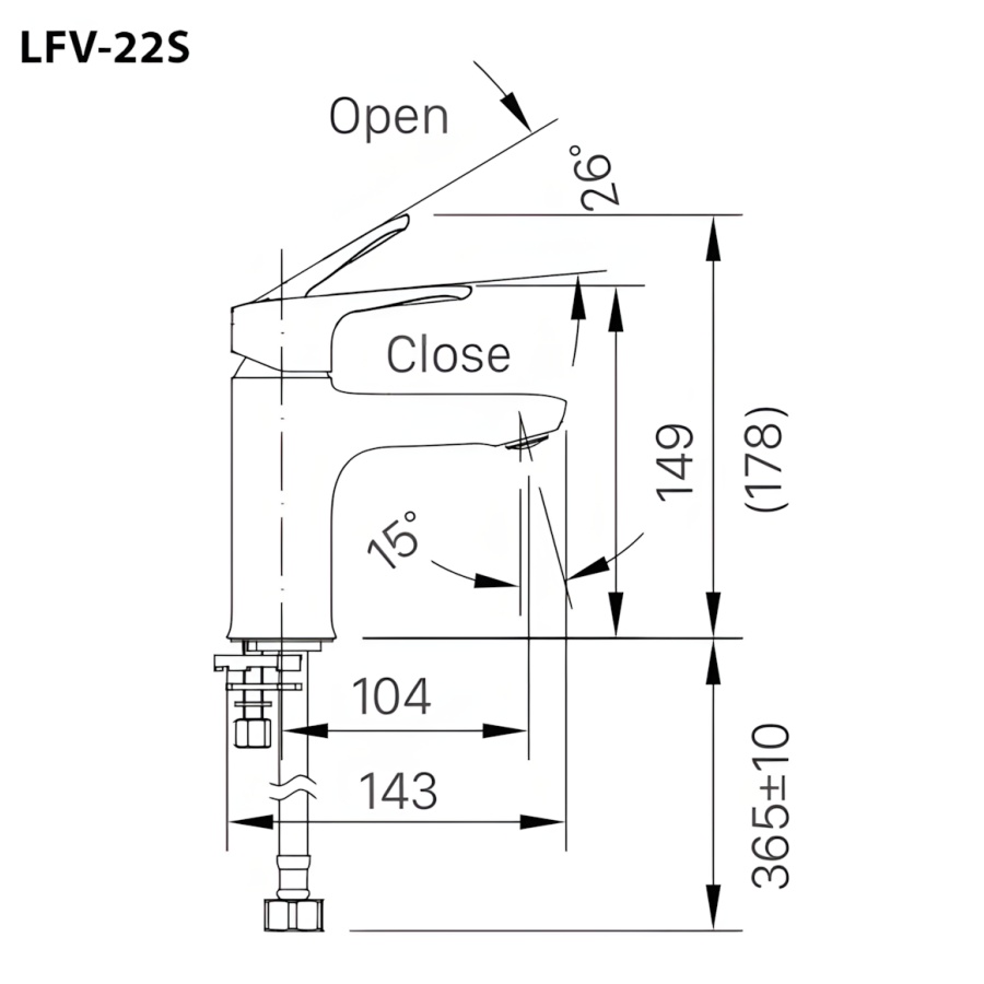 Vòi Lavabo Lạnh Inax LFV-22S Gật Gù Thân Thấp
