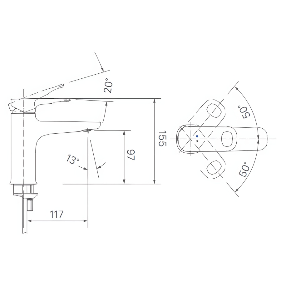 Hình Vòi Lavabo Nóng Lạnh Inax LFV-652S Thân Thấp