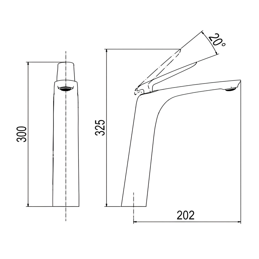 Vòi Lavabo Nóng Lạnh Viglacera P.52.321 Platinum Thân Cao