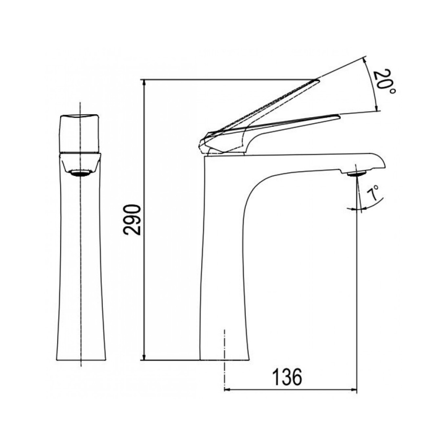 Vòi Lavabo Nóng Lạnh Viglacera P.52.357 Platinum Màu Vàng Đồng Thân Cao