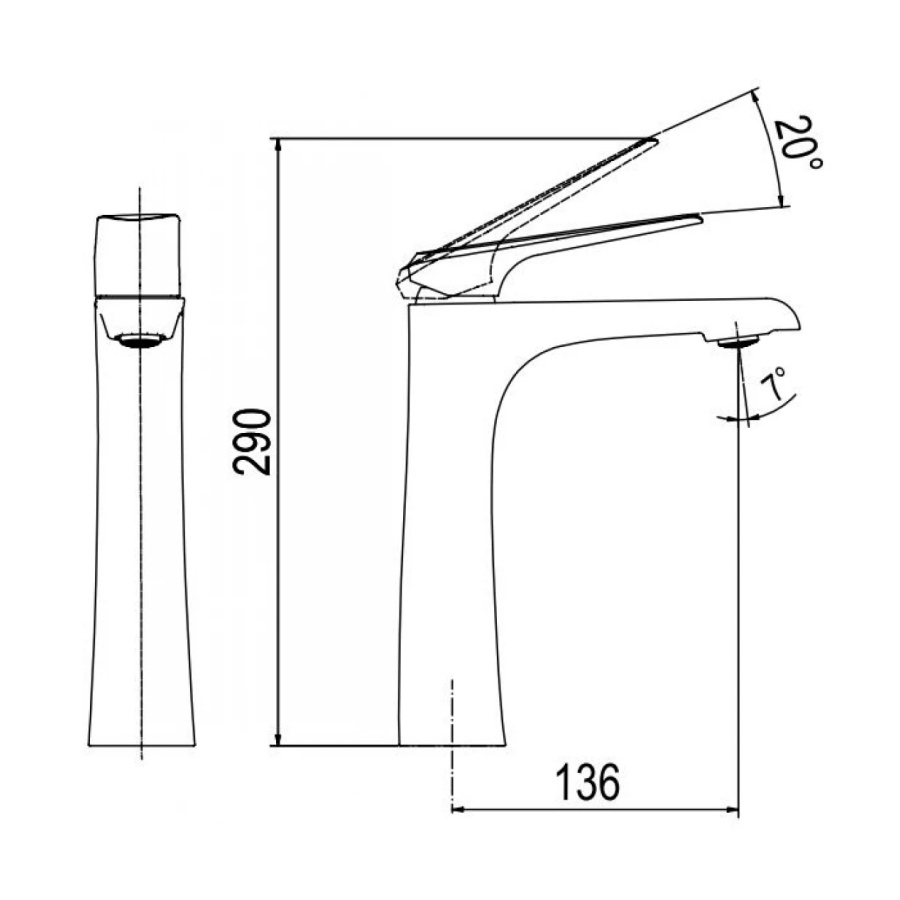 Vòi Lavabo Nóng Lạnh Viglacera P.52.358 Platinum Màu Đồng Đỏ Thân Cao