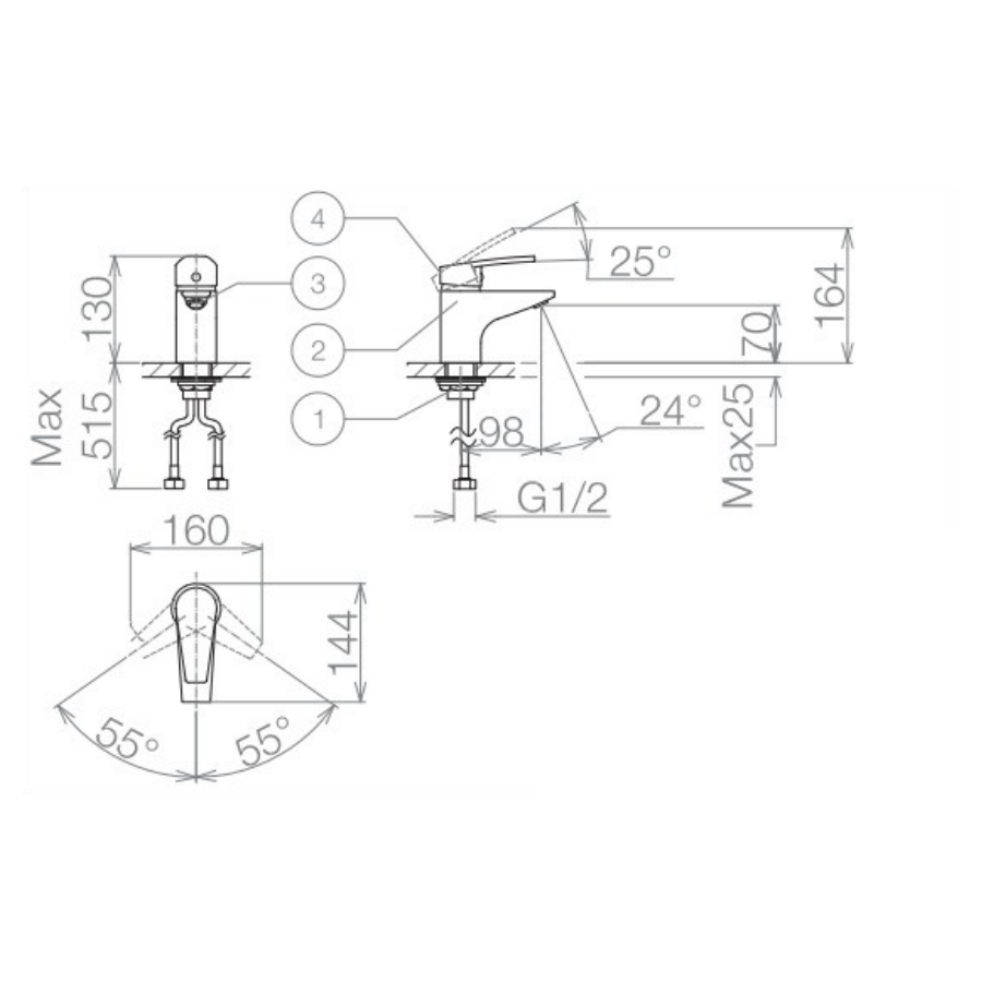 Vòi Lavabo Nóng Lạnh Viglacera VG168