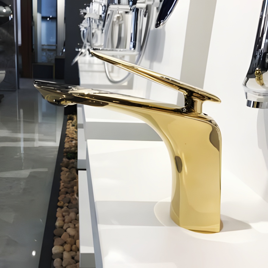 Vòi Lavabo Nóng Lạnh Viglacera P.51.327 Platinum Màu Vàng Đồng