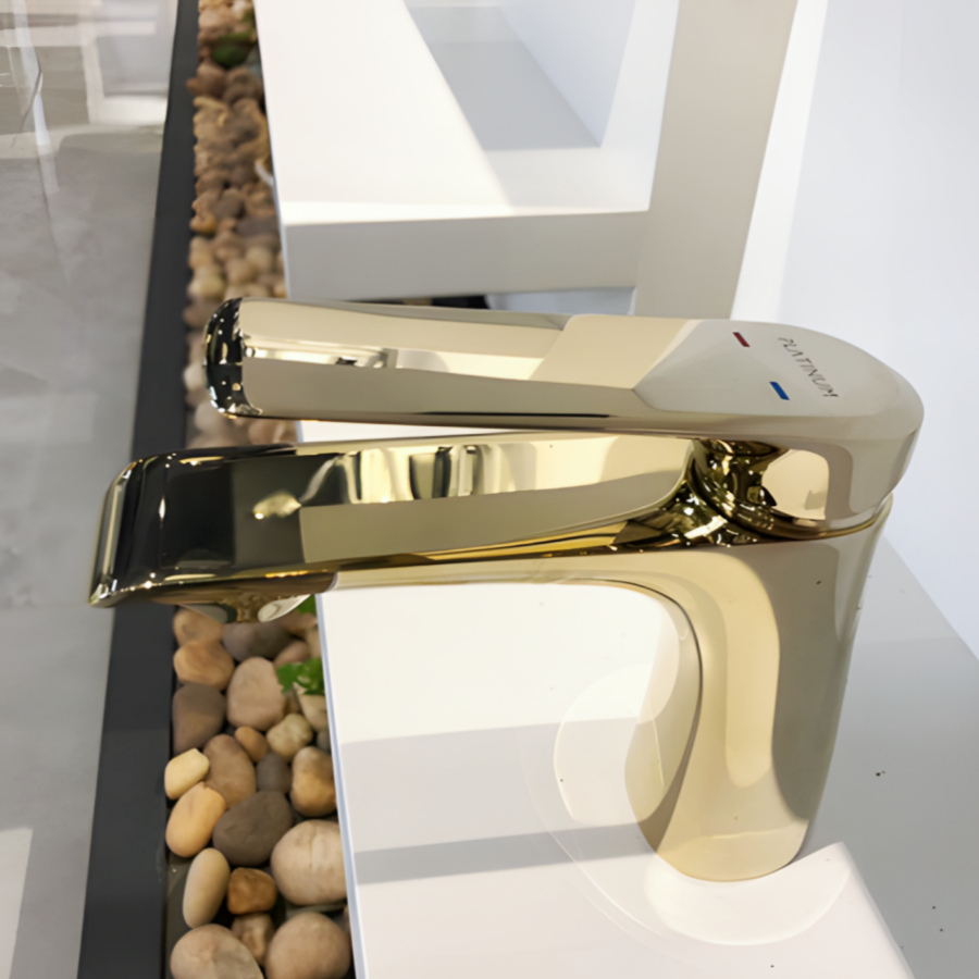 Vòi Lavabo Nóng Lạnh Viglacera P.51.357 Platinum Màu Vàng Đồng
