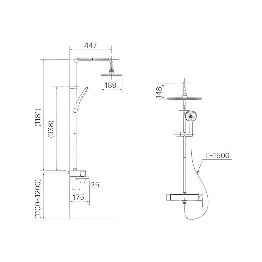 Hình Vòi Sen Cây Inax BFV-635S Nóng Lạnh