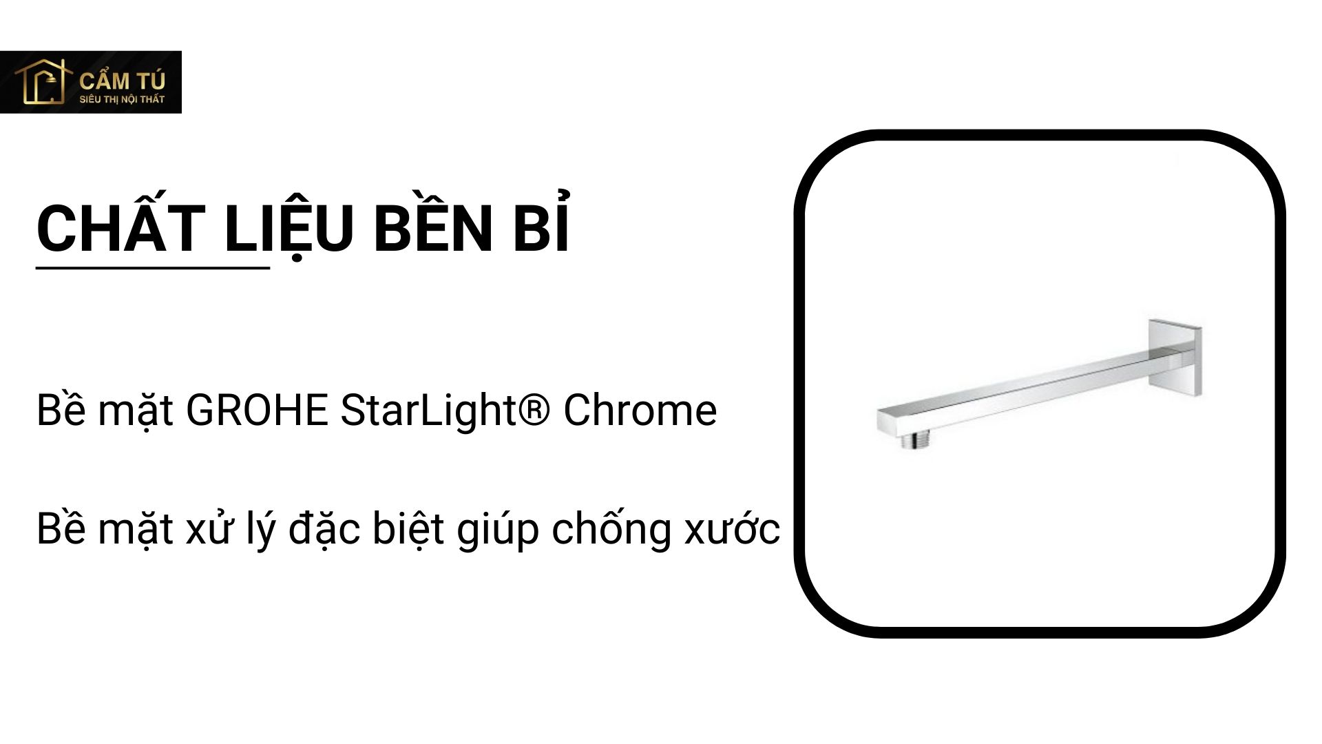 Thanh nối bát sen vuông Grohe 27709000