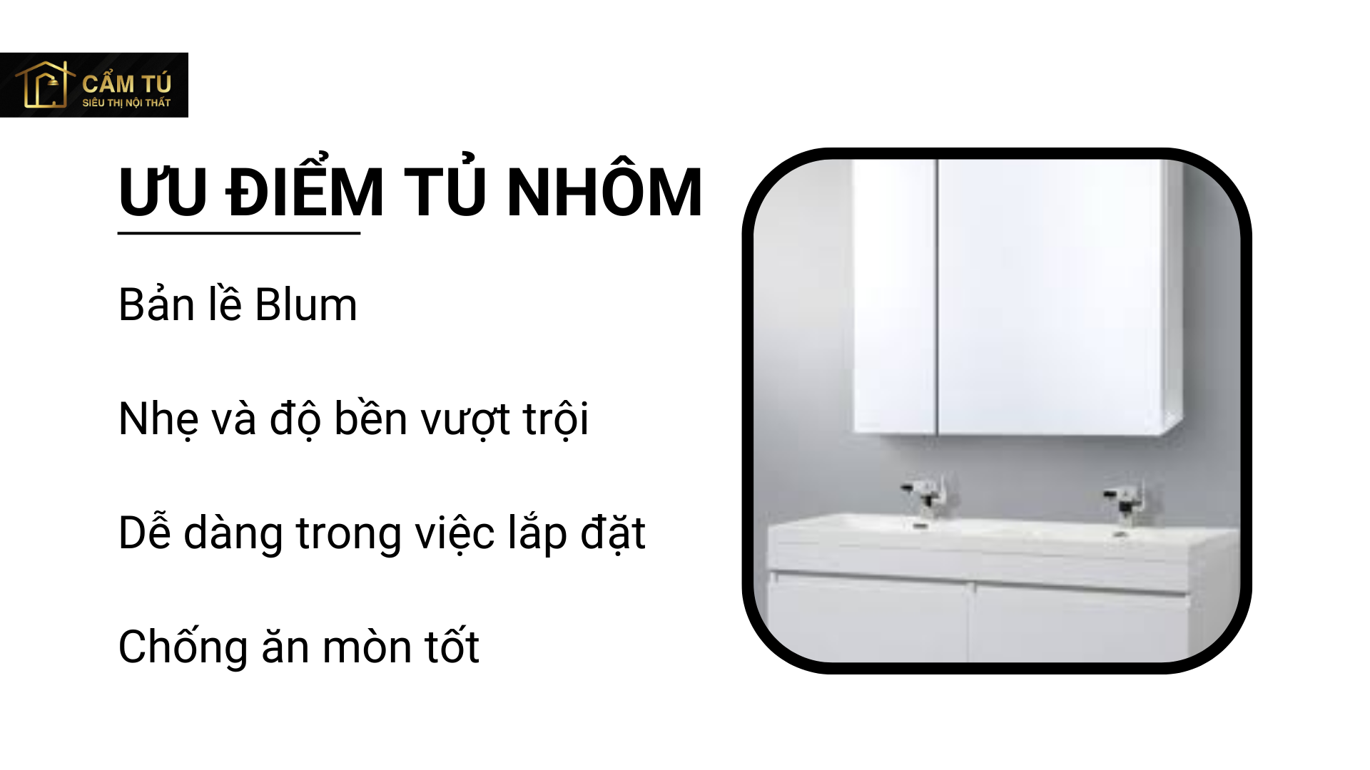 Tủ gương hợp kim nhôm American Standard CVASMO70