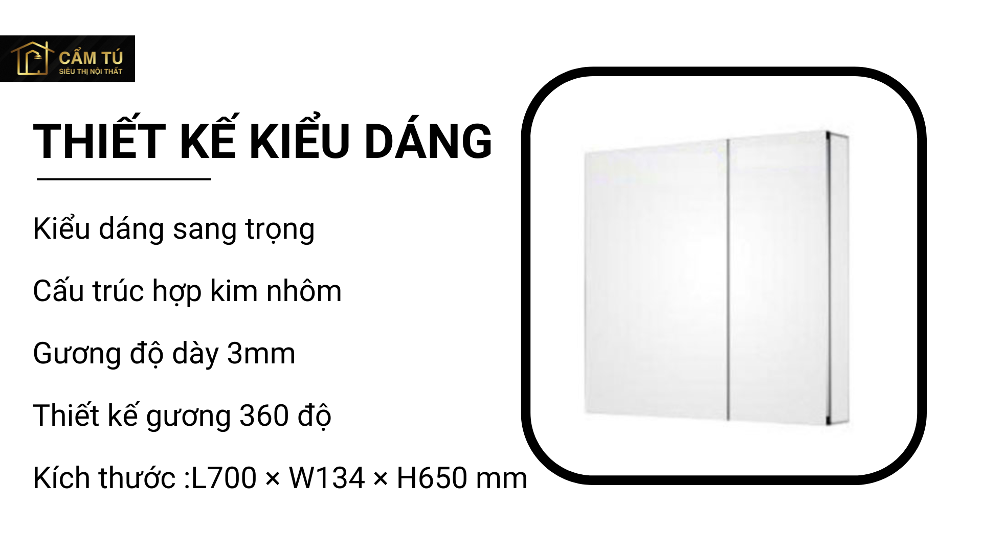 Tủ gương hợp kim nhôm American Standard CVASMO70