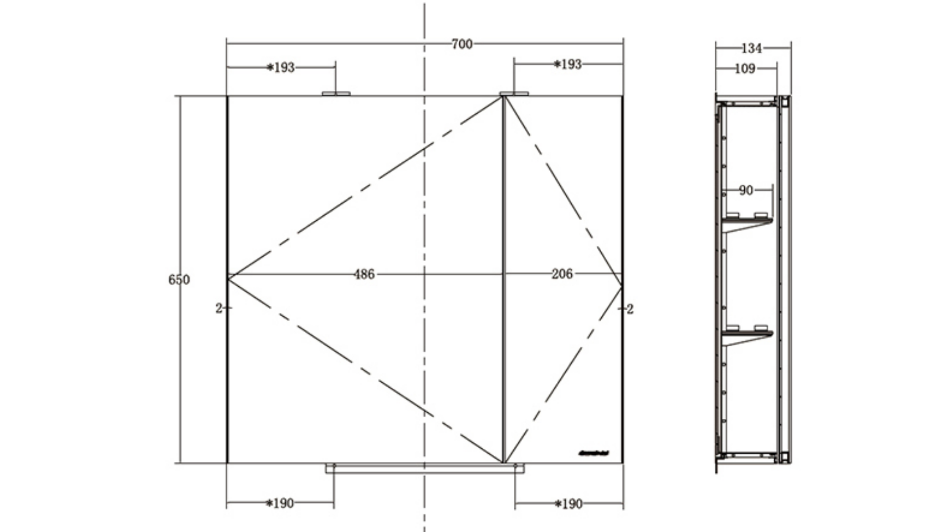 Tủ gương hợp kim nhôm American Standard CVASMO70