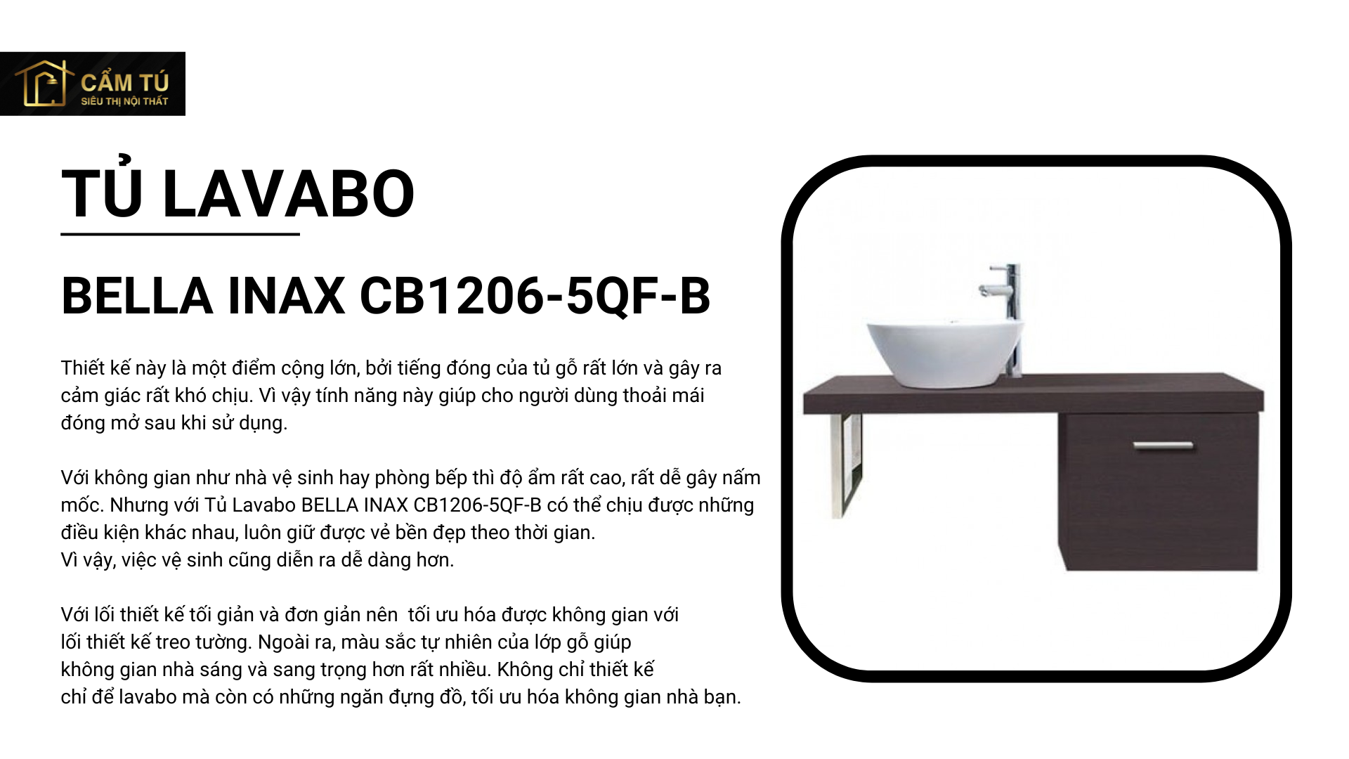 Tủ Lavabo BELLA INAX CB1206-5QF-B